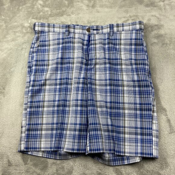 Plaid Flat Front Shorts Men's Size 36 - Picture 1 of 8